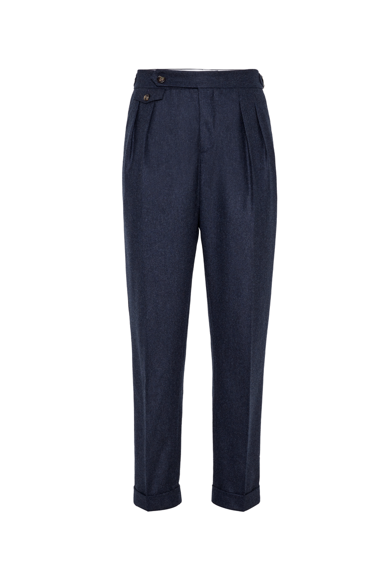 Flannel tailor fit trousers, Main, color, Blue