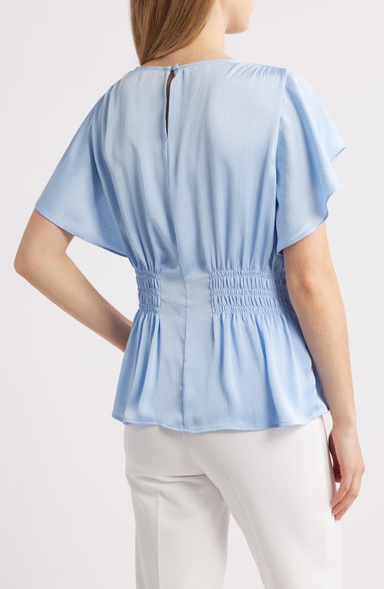 Anne Klein Flutter Sleeve Smock Waist Top, Alternate, color, 