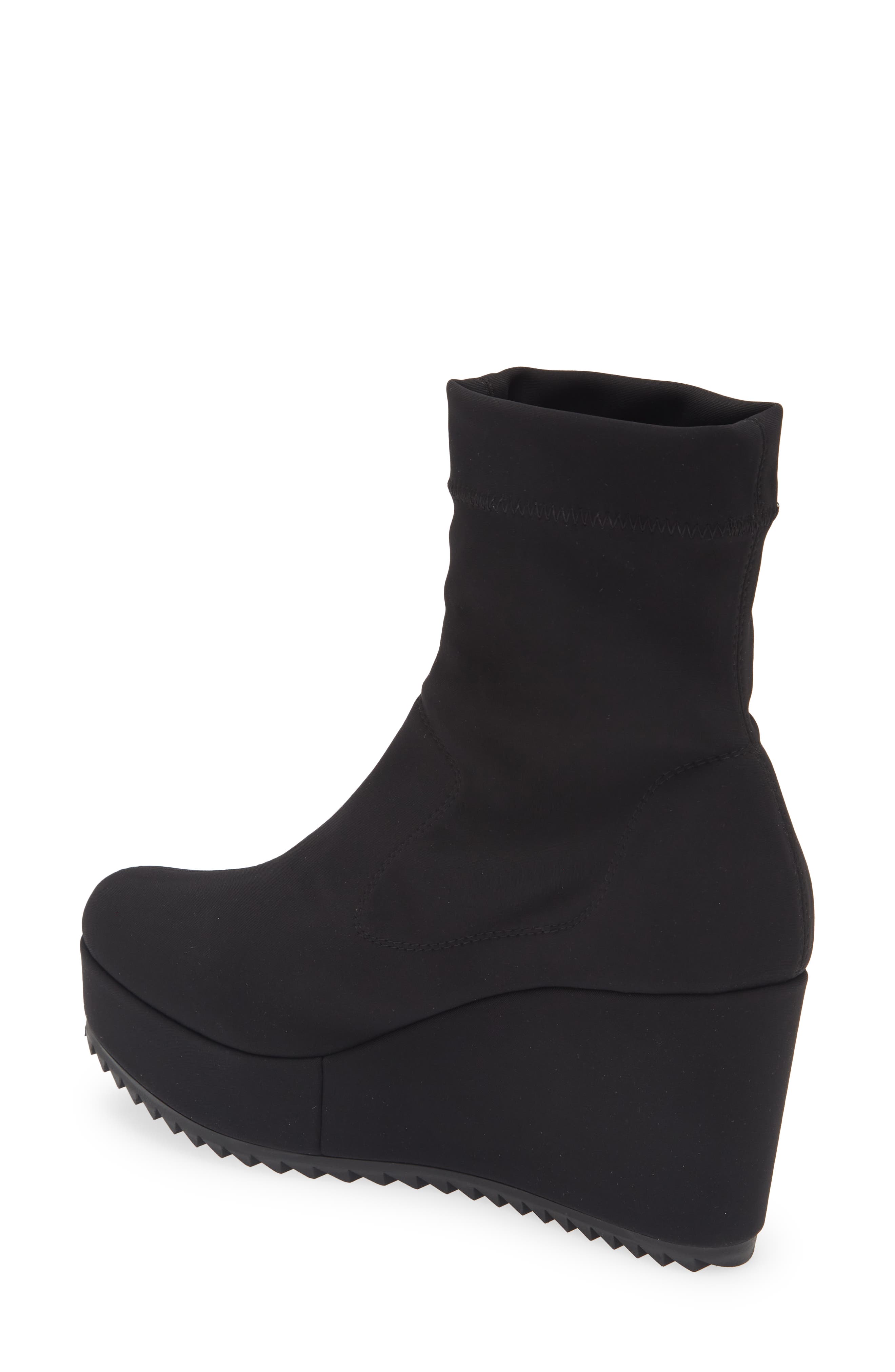 Pedro Garcia Urbana Wedge Bootie, Alternate, color, Black 2-Way Stretch