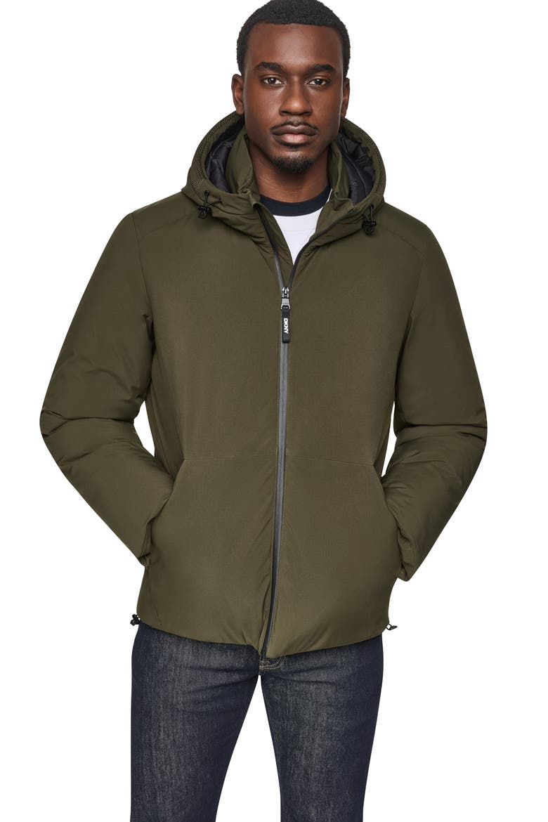 Stretch Hooded Puffer Jacket, Alternate, color, OLIVE