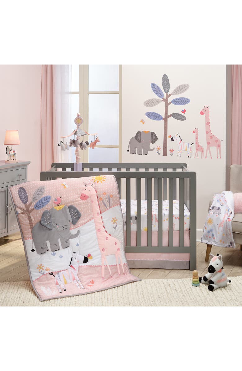 Lambs & Ivy Jazzy Jungle Elephant/Zebra/Giraffe/Tree Wall Decals/Stickers, Alternate, color, Multicolor