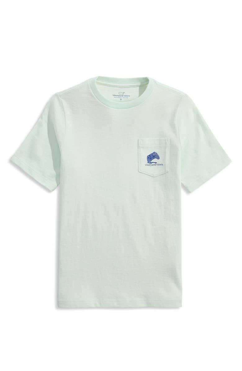 vineyard vines Kids' Surfin Controller Pocket Graphic T-Shirt, Main, color, Aqua Glass