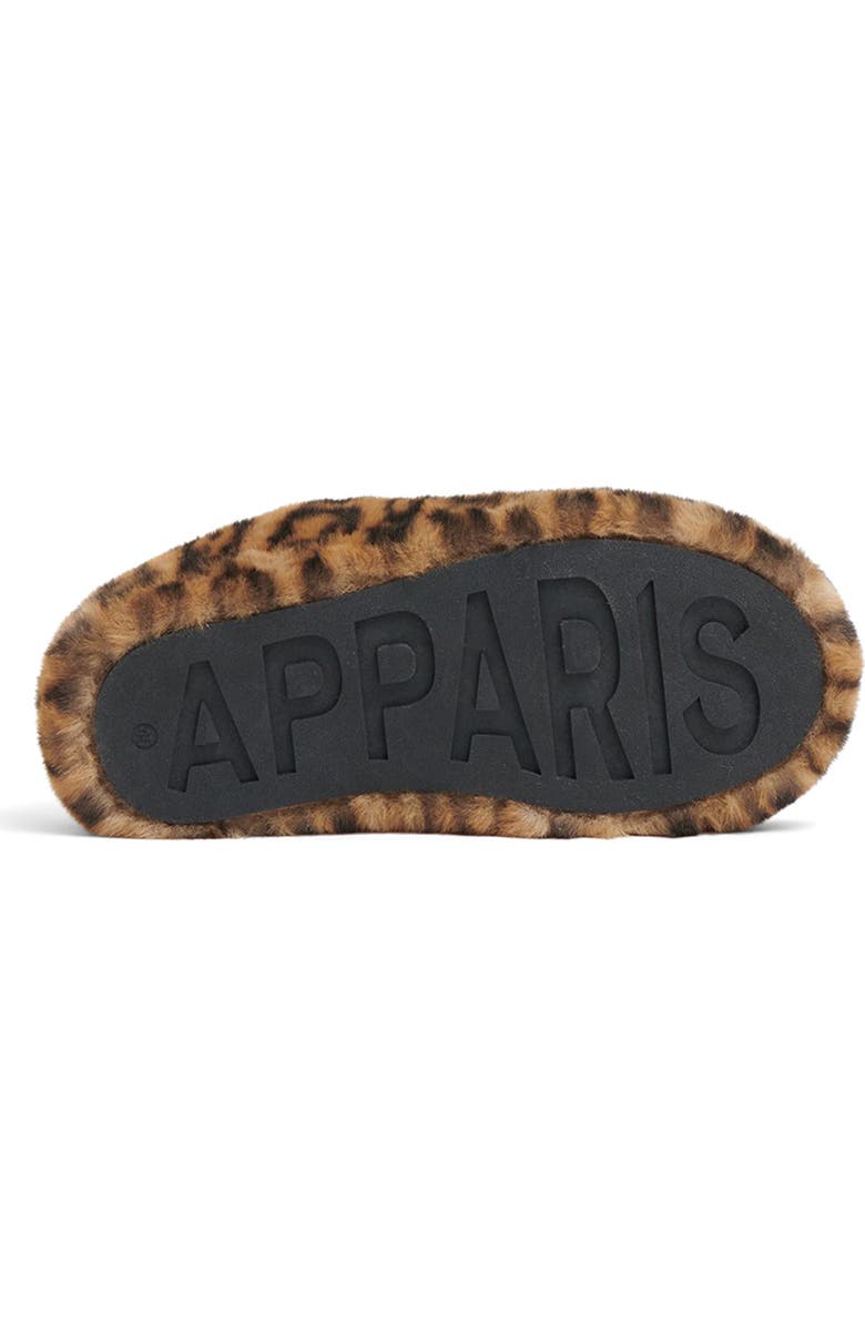 Apparis Misha Leopard Print Faux Fur Slipper, Alternate, color, Leopard