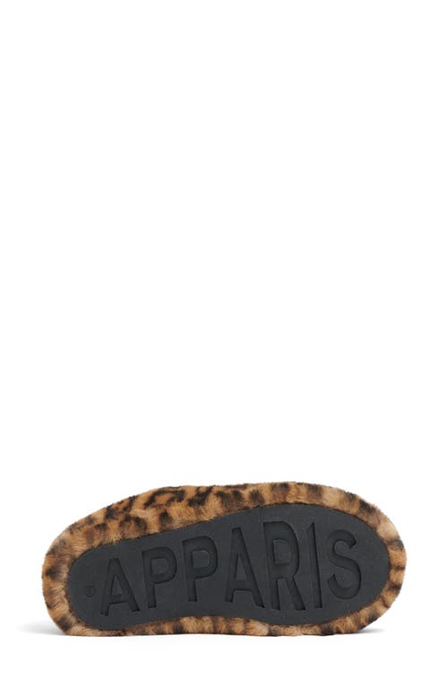 Apparis Astro Faux-fur Leopard-print Slippers In Brown