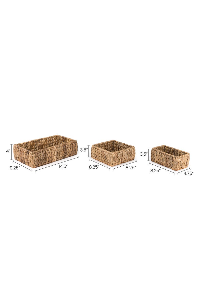 Tress Minimalist Hand-Woven Hyacinth Nesting Baskets, Natural, Alternate, color, Natural