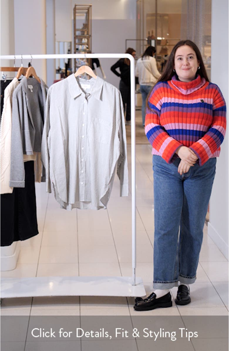 Sydney Stripe Cotton Button-Up Shirt, sales video thumbnail