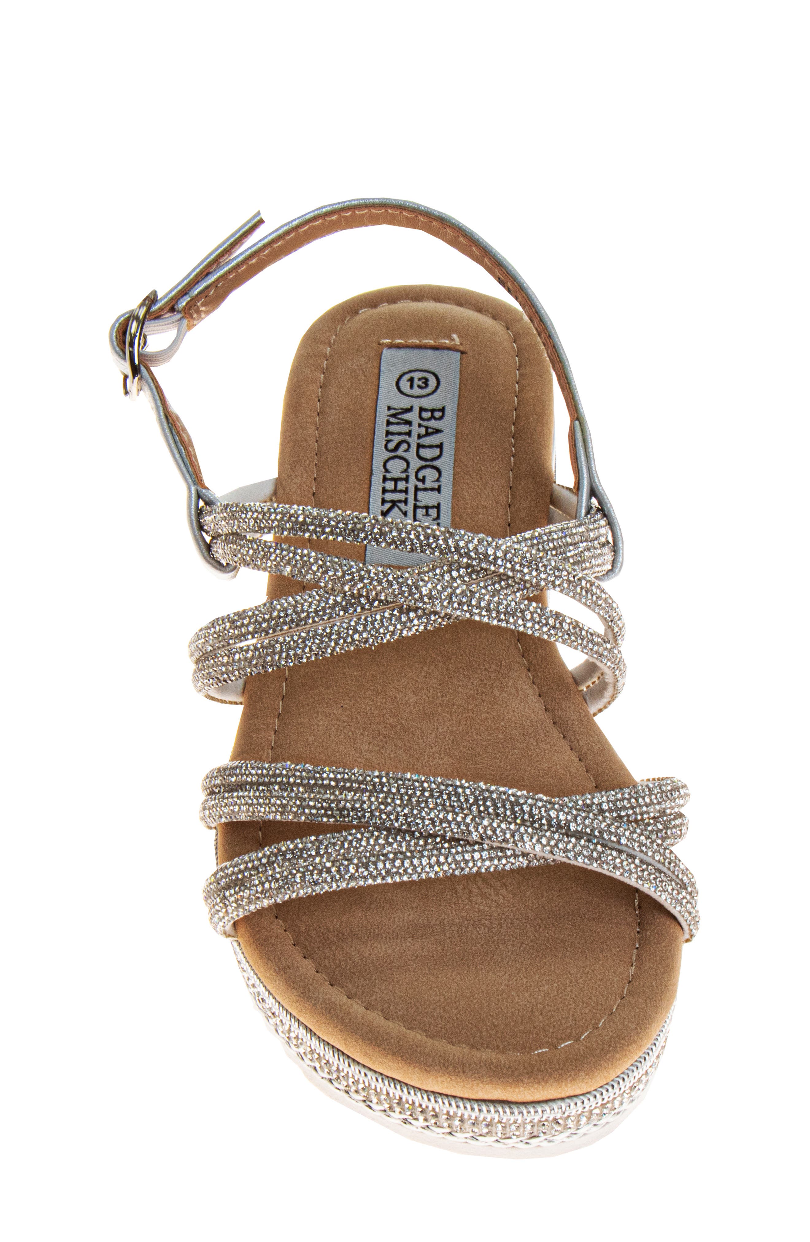 Badgley Mischka Collection Kids' Rhinestone Platform Sandal, Alternate, color, 