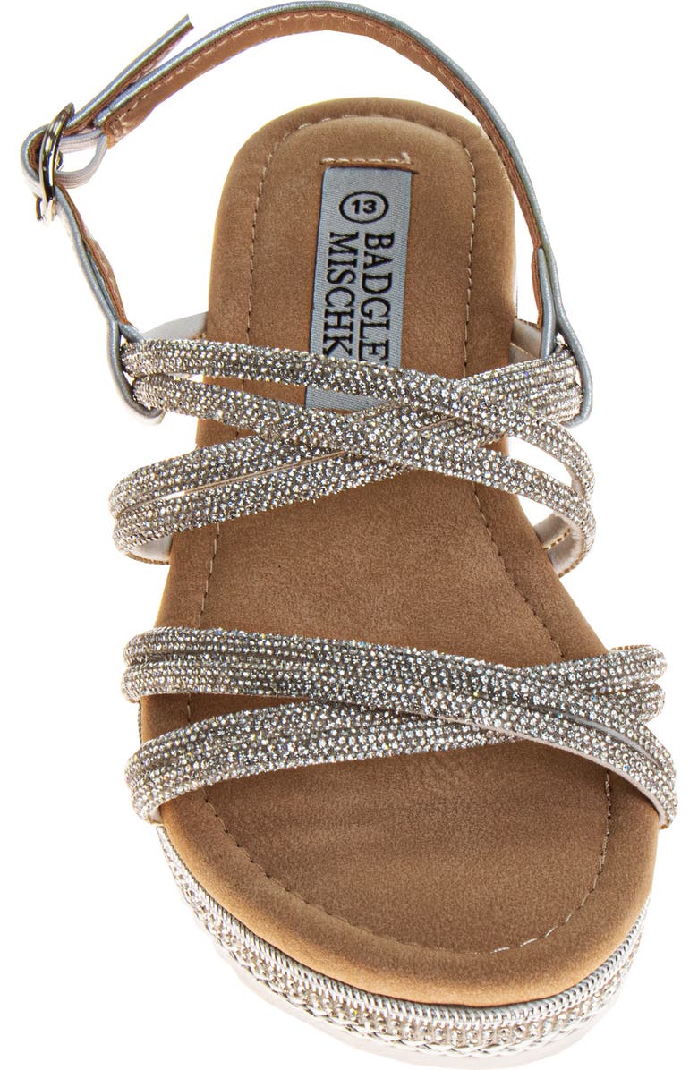 Badgley Mischka Collection Kids' Rhinestone Platform Sandal, Alternate, color,