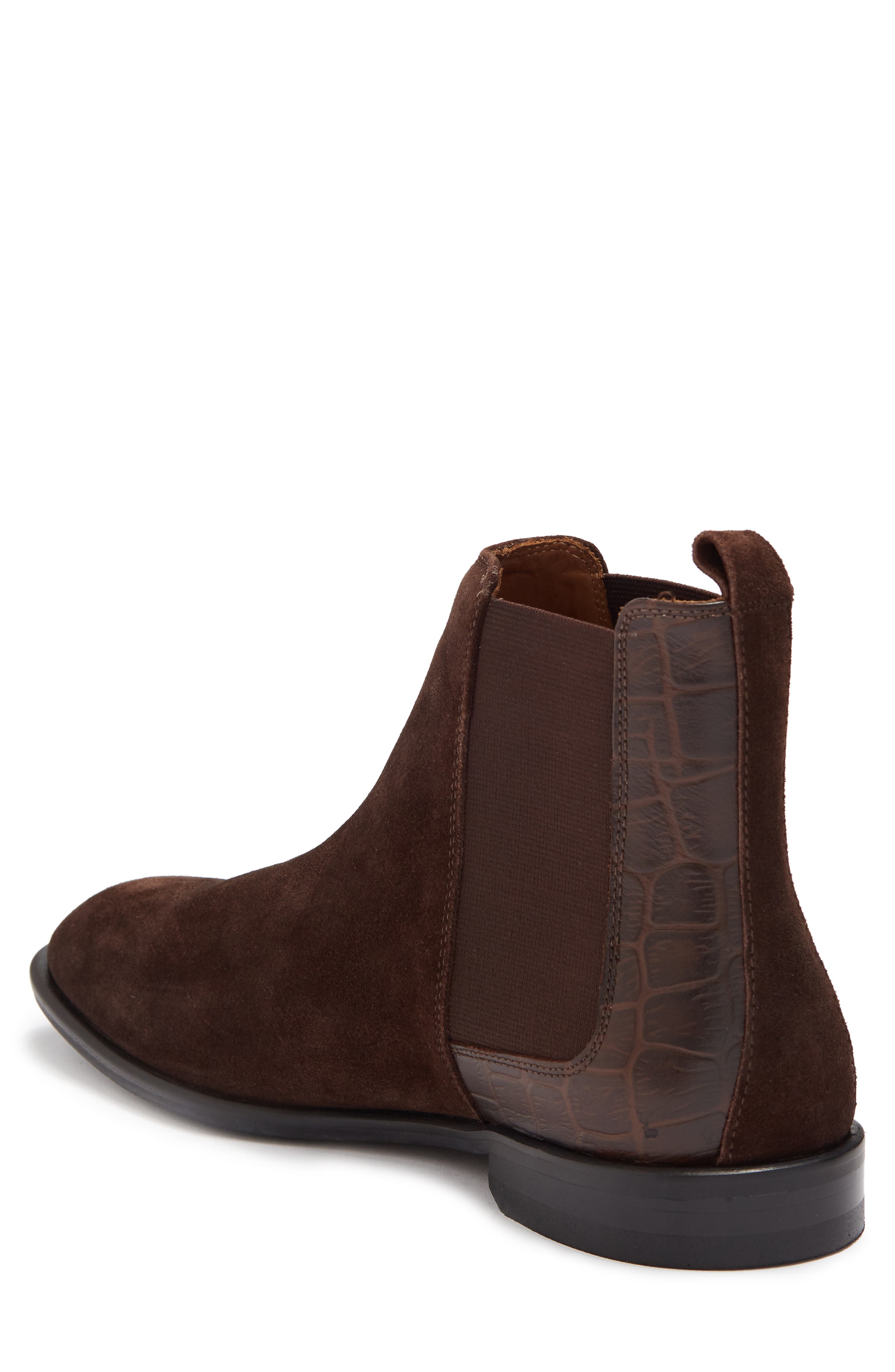 Donald Pliner Calf Suede Chelsea Boot, Alternate, color, Expresso
