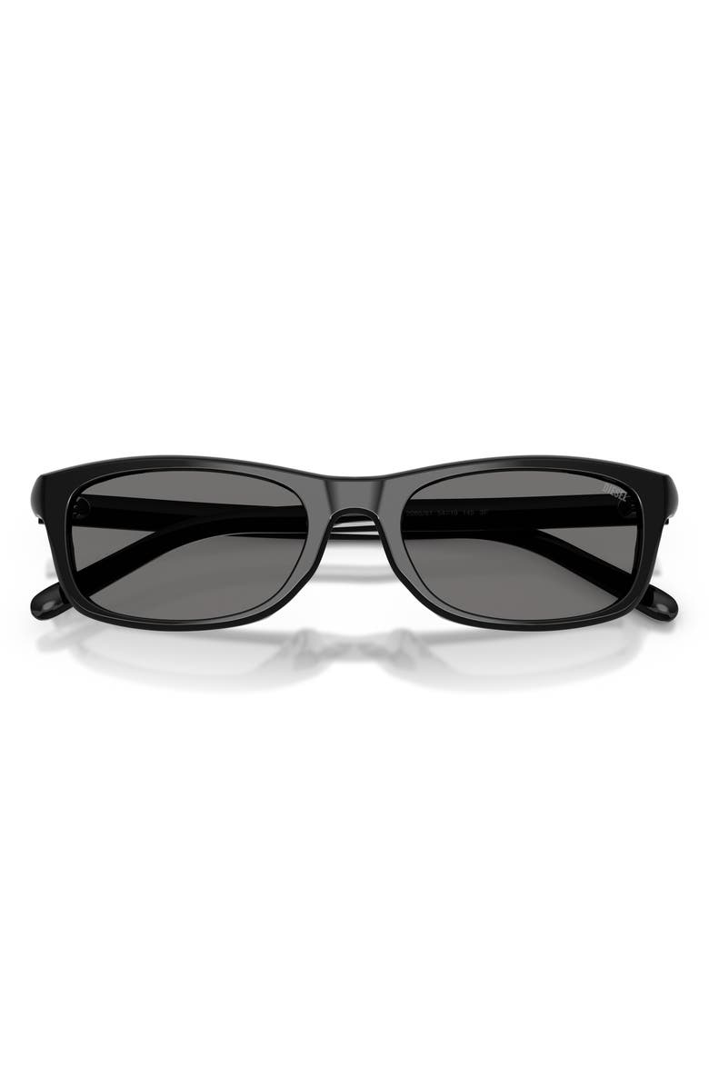 DIESEL<sup>®</sup> 54mm Polarized Rectangular Sunglasses, Alternate, color, Solid Black / Dark Grey Polar