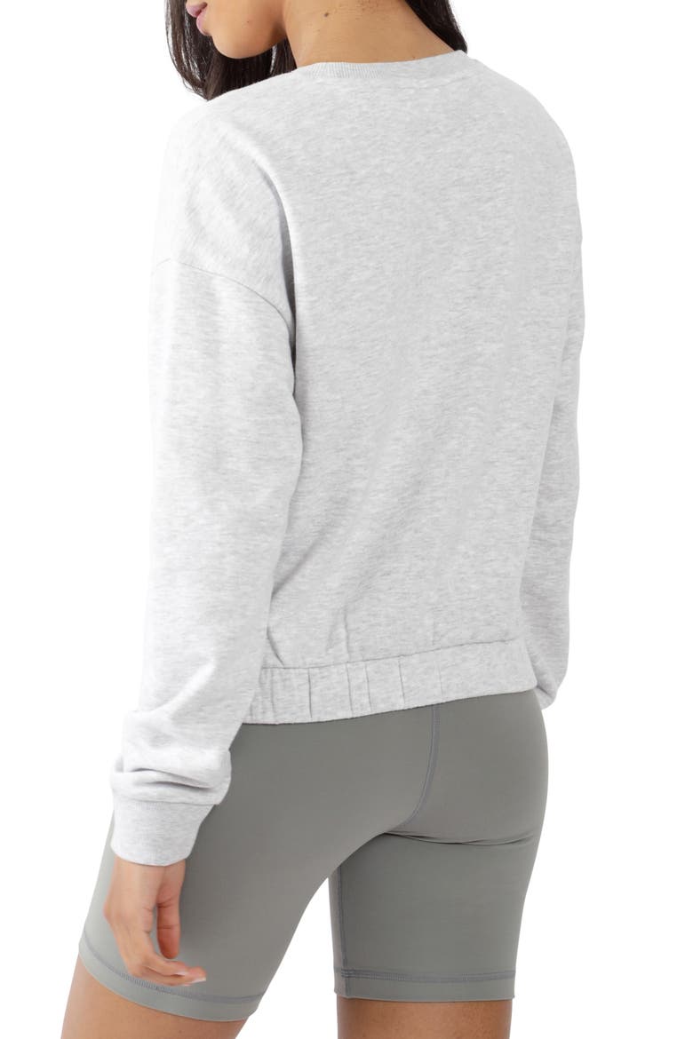 Crewneck Cropped Sweatshirt, Alternate, color, HTR.GREY