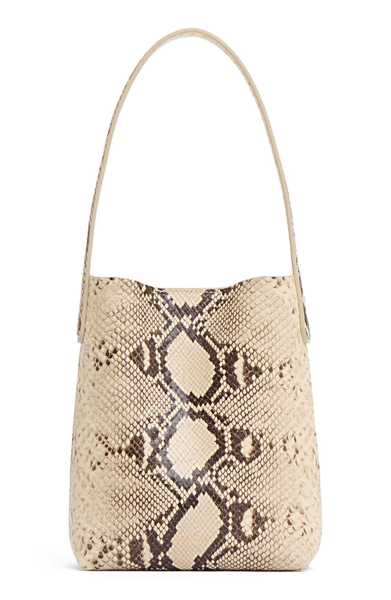 Mansur Gavriel Mini Everyday Cabas Snakeskin Embossed Leather Tote, Main, color, Roccia