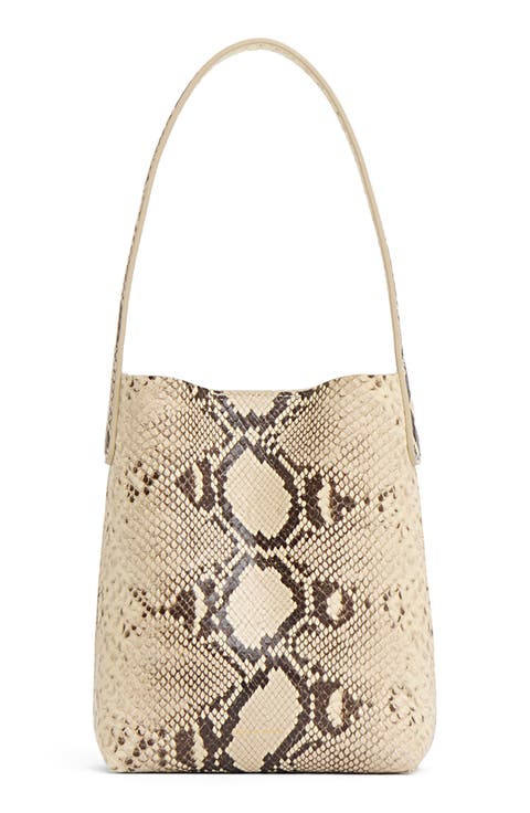 Mini Everyday Cabas Snakeskin Embossed Leather Tote