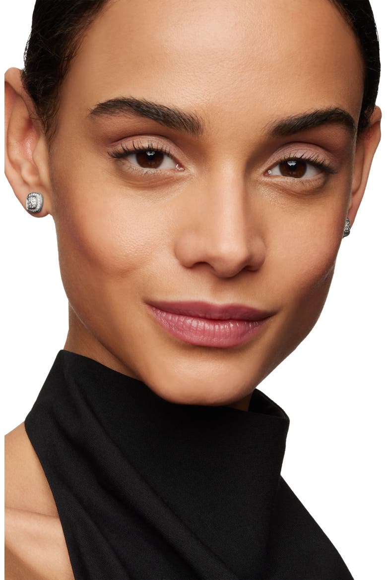 Petite Albion Stud Earrings, Alternate, color, SILVER/ DIAMOND
