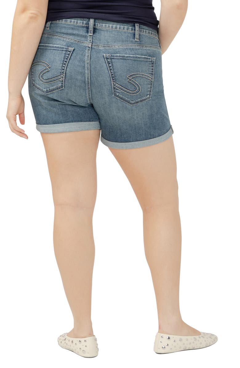 Silver Jeans Co. Suki Curvy Mid Rise Denim Shorts, Alternate, color, Indigo