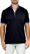 Maceoo Newton Marthyr0023 Black Button-Down Piqué Polo