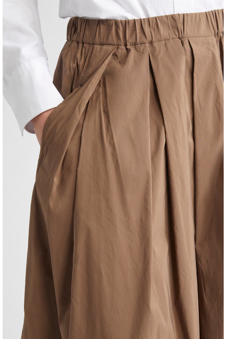 Aloe Pleated Micro Faille Maxi Skirt, Alternate, color, BROWN