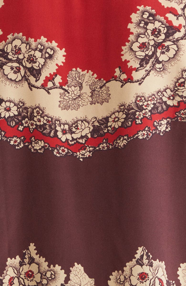 Bode Storybook Silk Camp Shirt, Alternate, color, Red Black