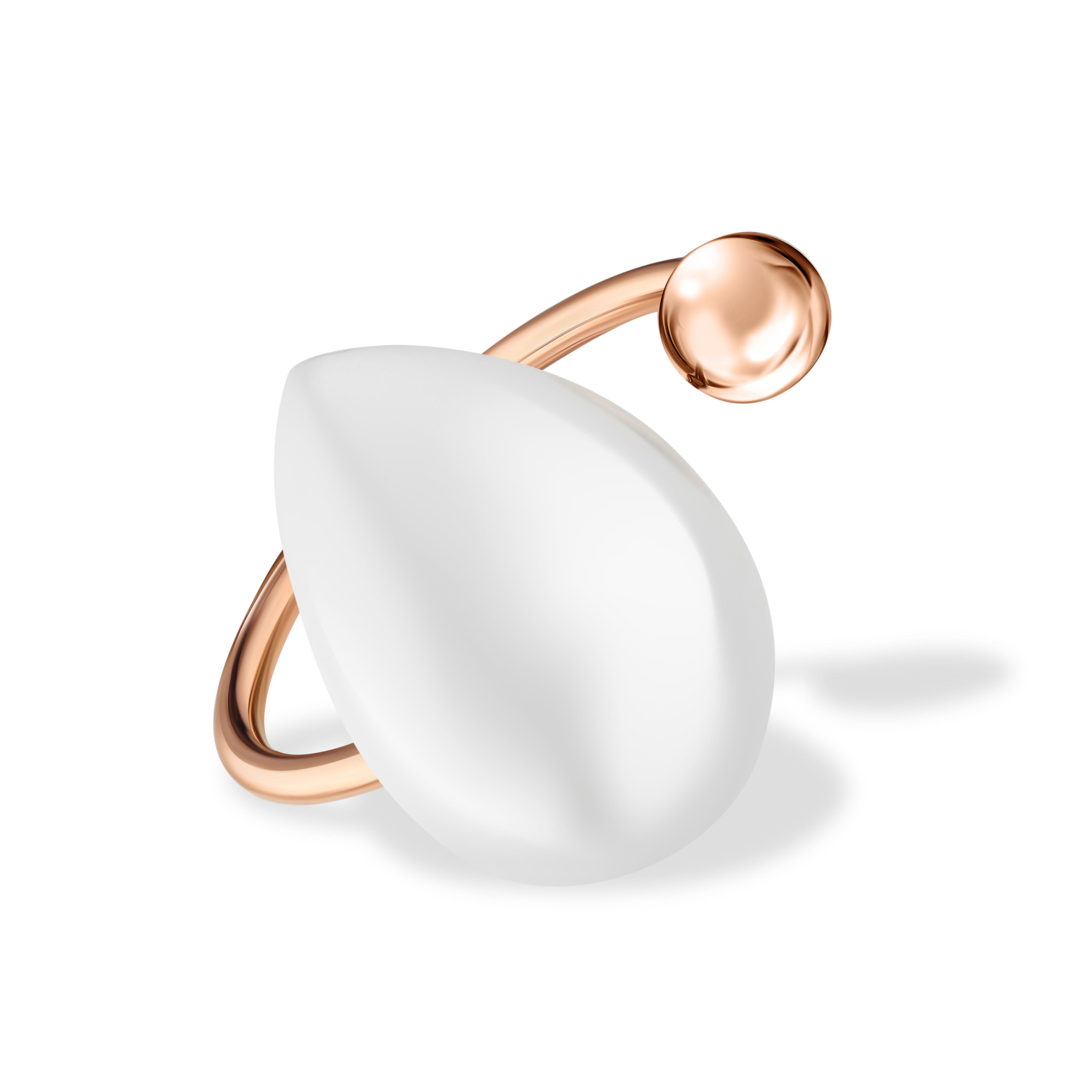 Rejected Hearts Club Marry Yourself Ring In Pearl White/rose Gold Band