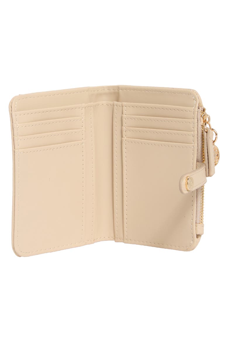 Faux Leather Bifold Wallet, Alternate, color, OATMEAL / BOHO GARDEN