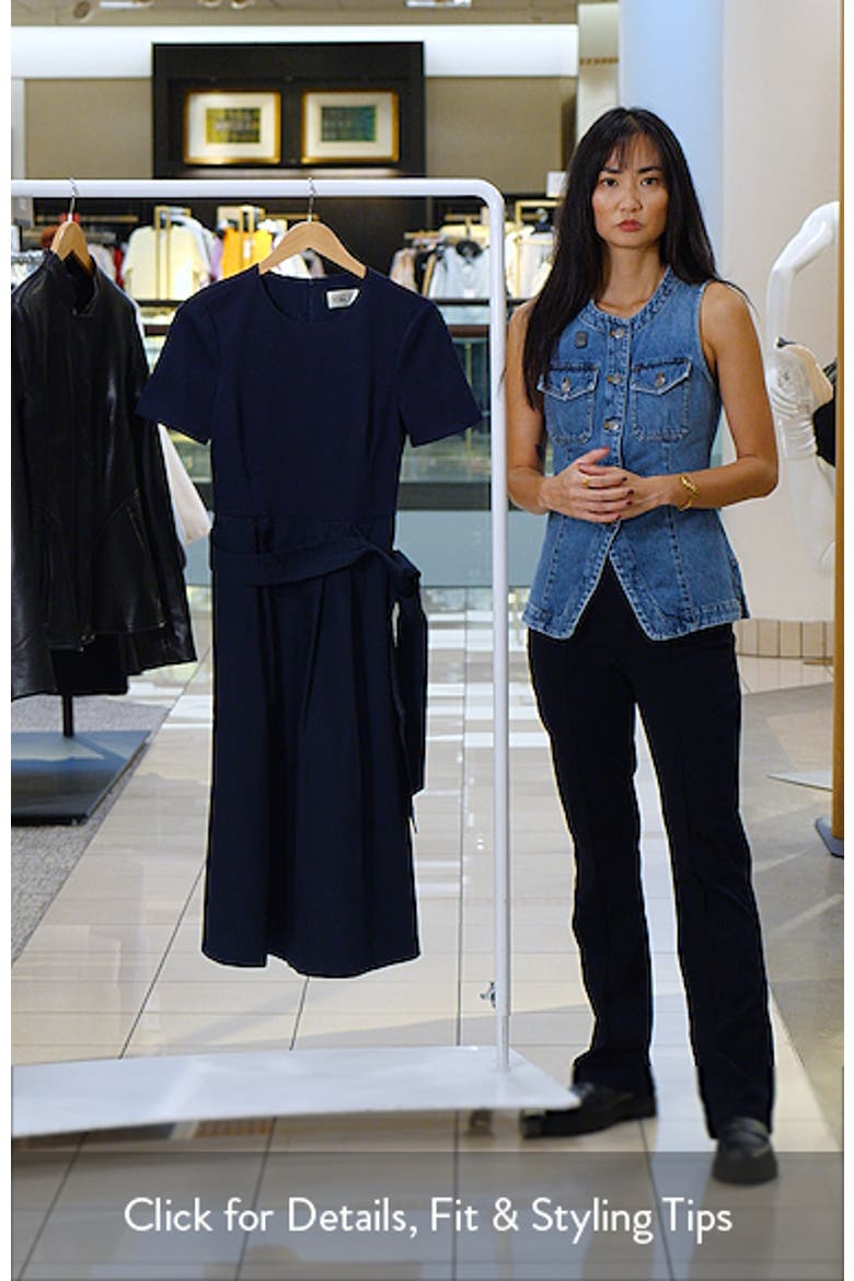 Jewel Neck Tie Waist Midi Dress video