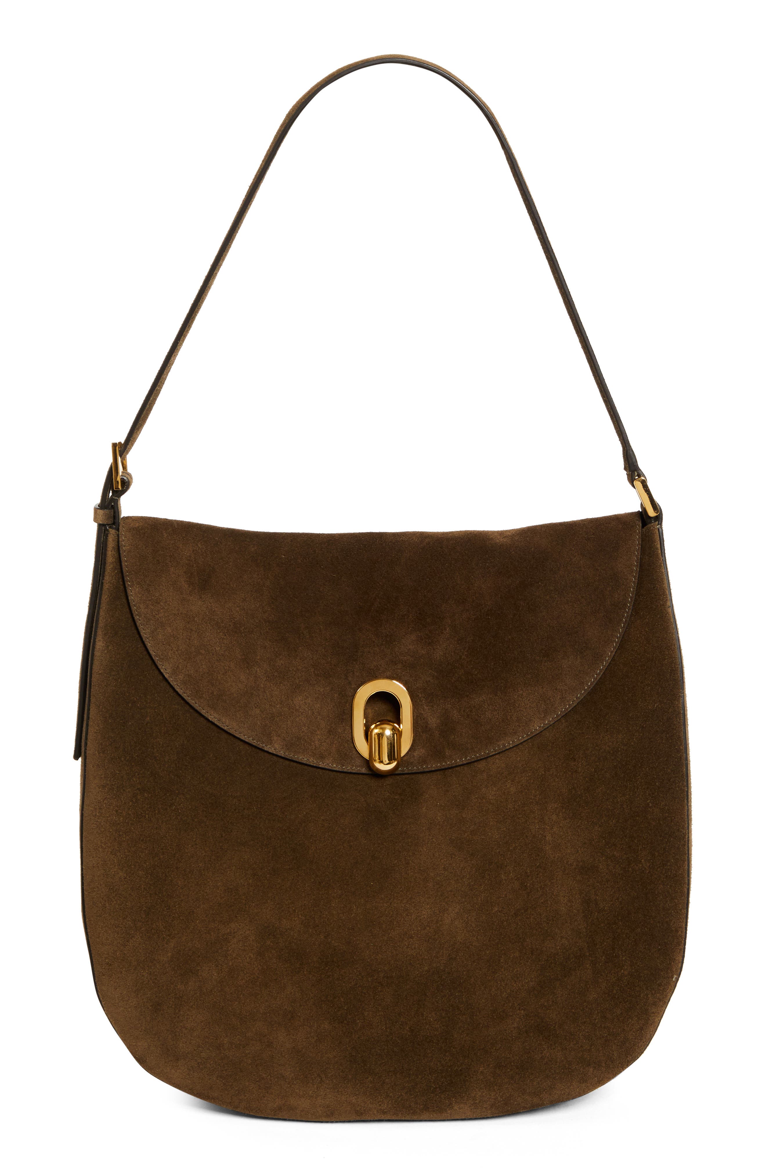 SAVETTE Tondo Suede Hobo Bag, Main, color, 