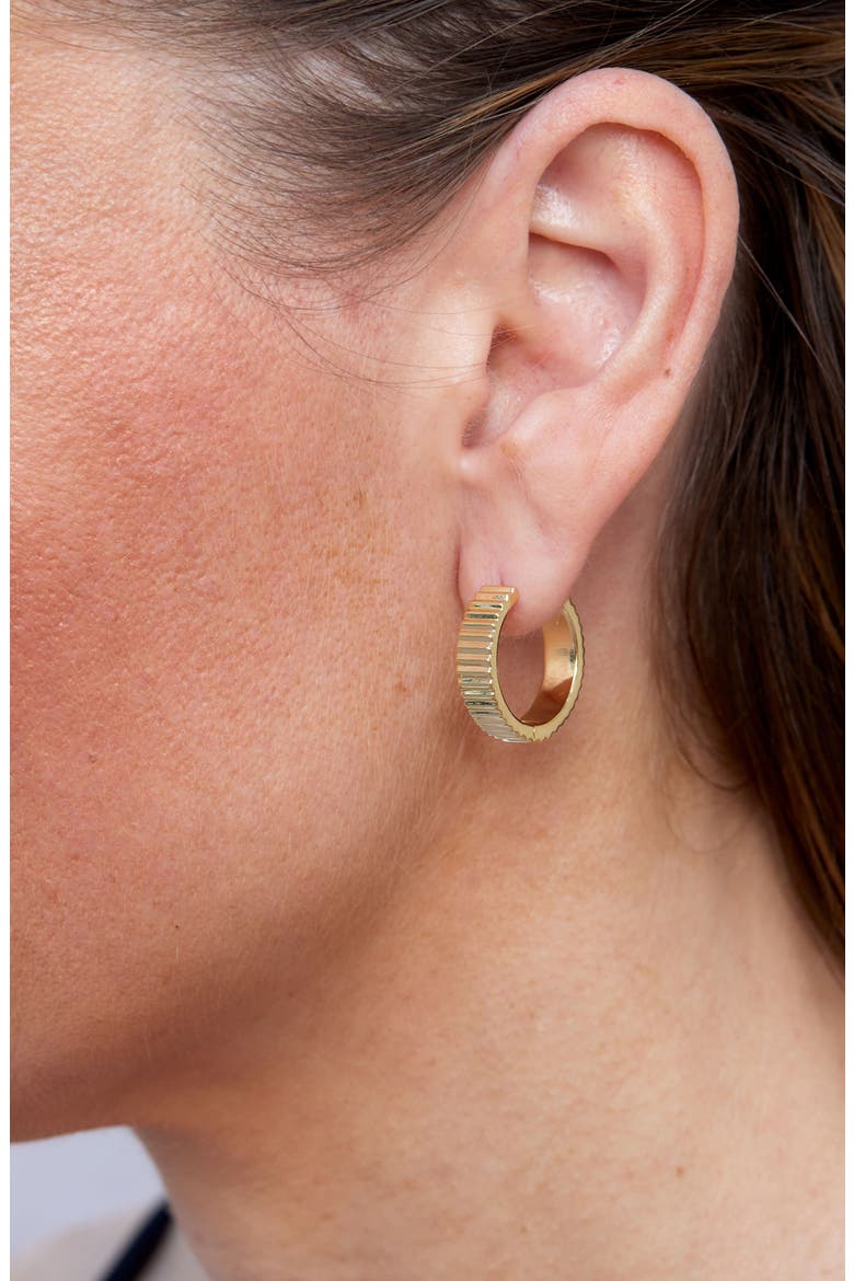 Ribbed Hoop Earrings, Alternate, color, YELLOW