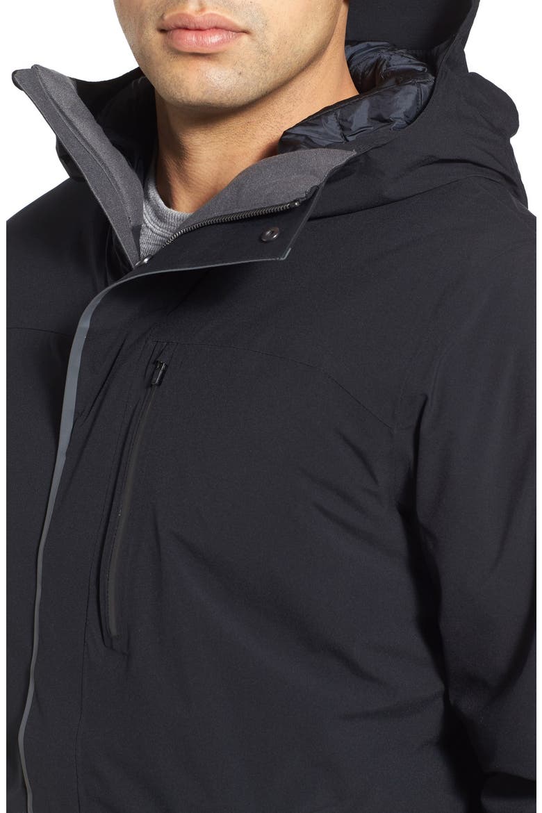 Cole Haan + Mountain Hardwear 'ZeroGrand' Waterproof & Insulated Hooded Trench Coat, Alternate, color, BLACK/ BLACK