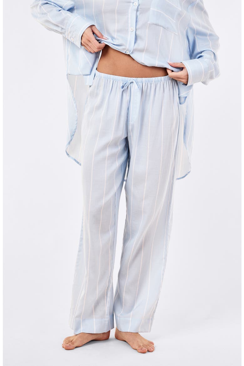 Stripe Cotton Pajamas, Alternate, color, CLEAR SKY WHITE STRIPE