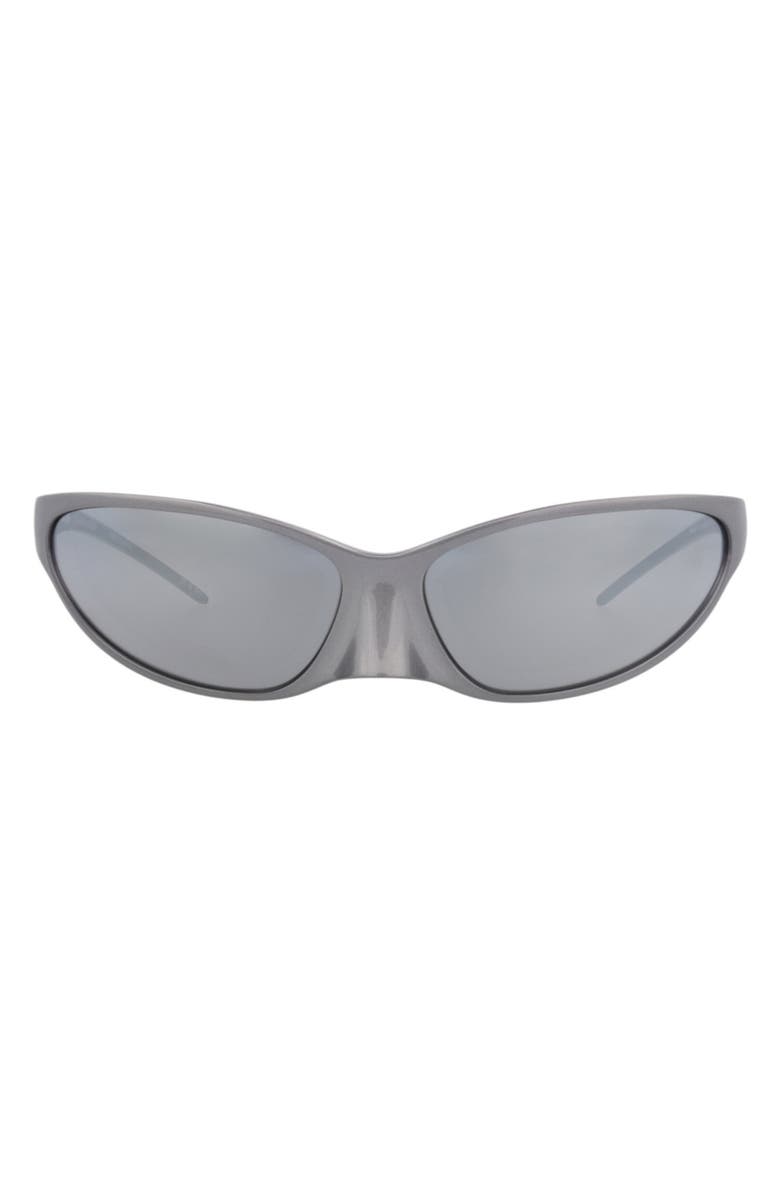 Balenciaga 70mm Wraparound Sunglasses, Main, color, Grey Grey Grey