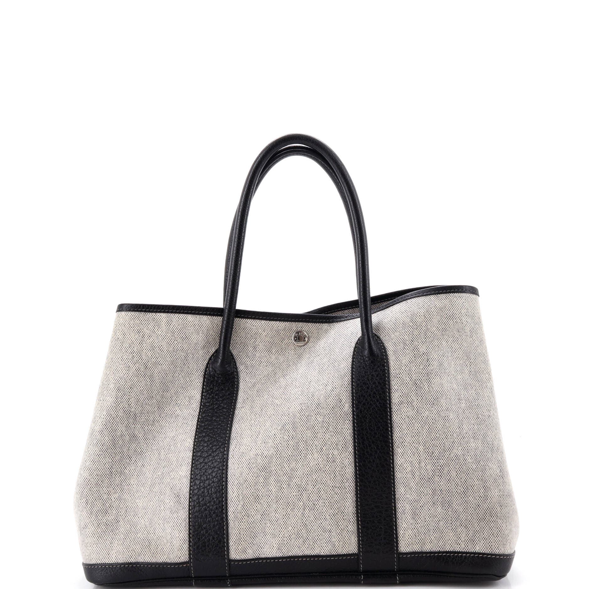 Garden Party Tote Toile and Leather 36, Alternate, color, Black