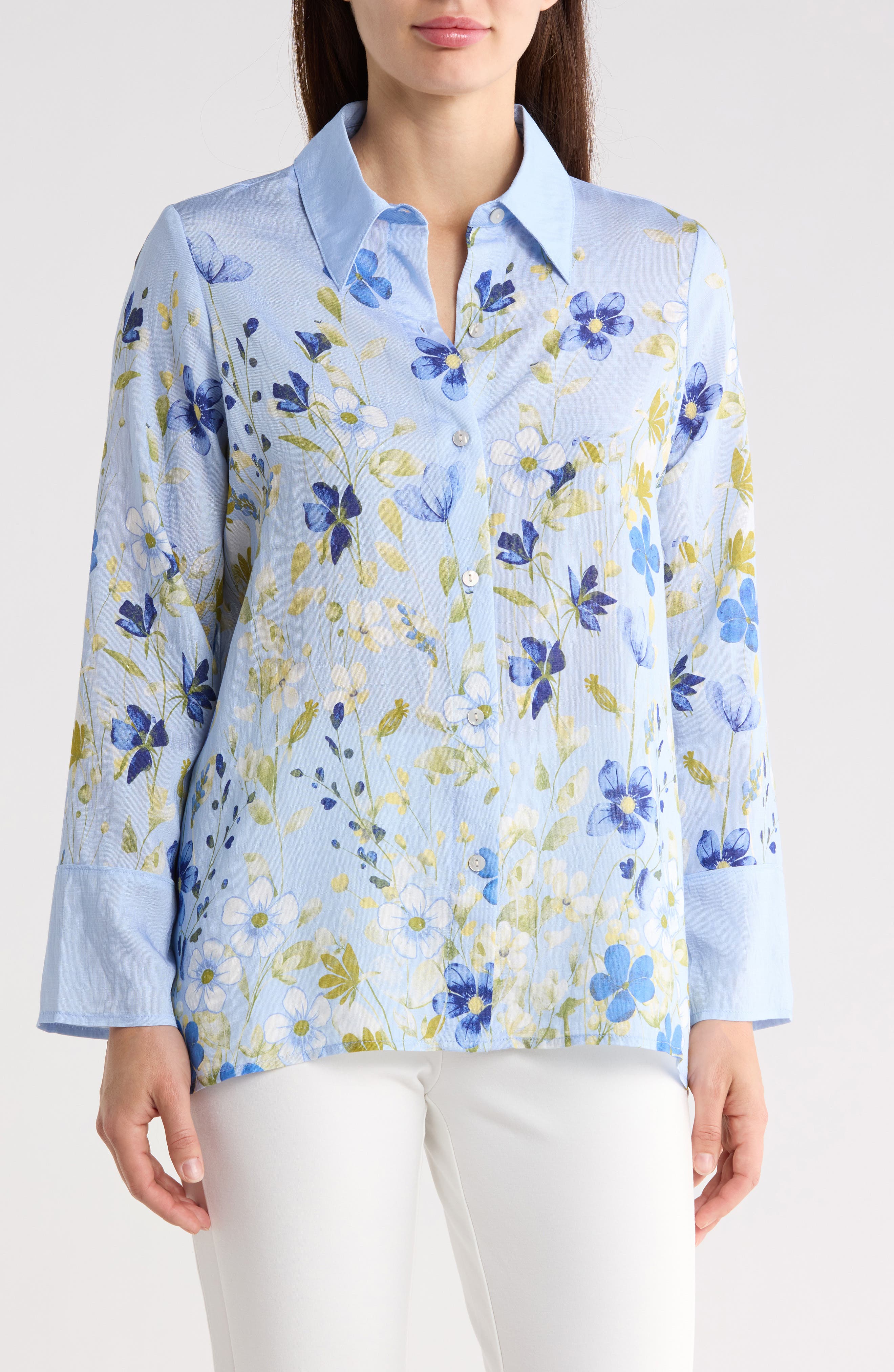 KAY UNGER SPORTSWEAR Button-Up Tunic Top