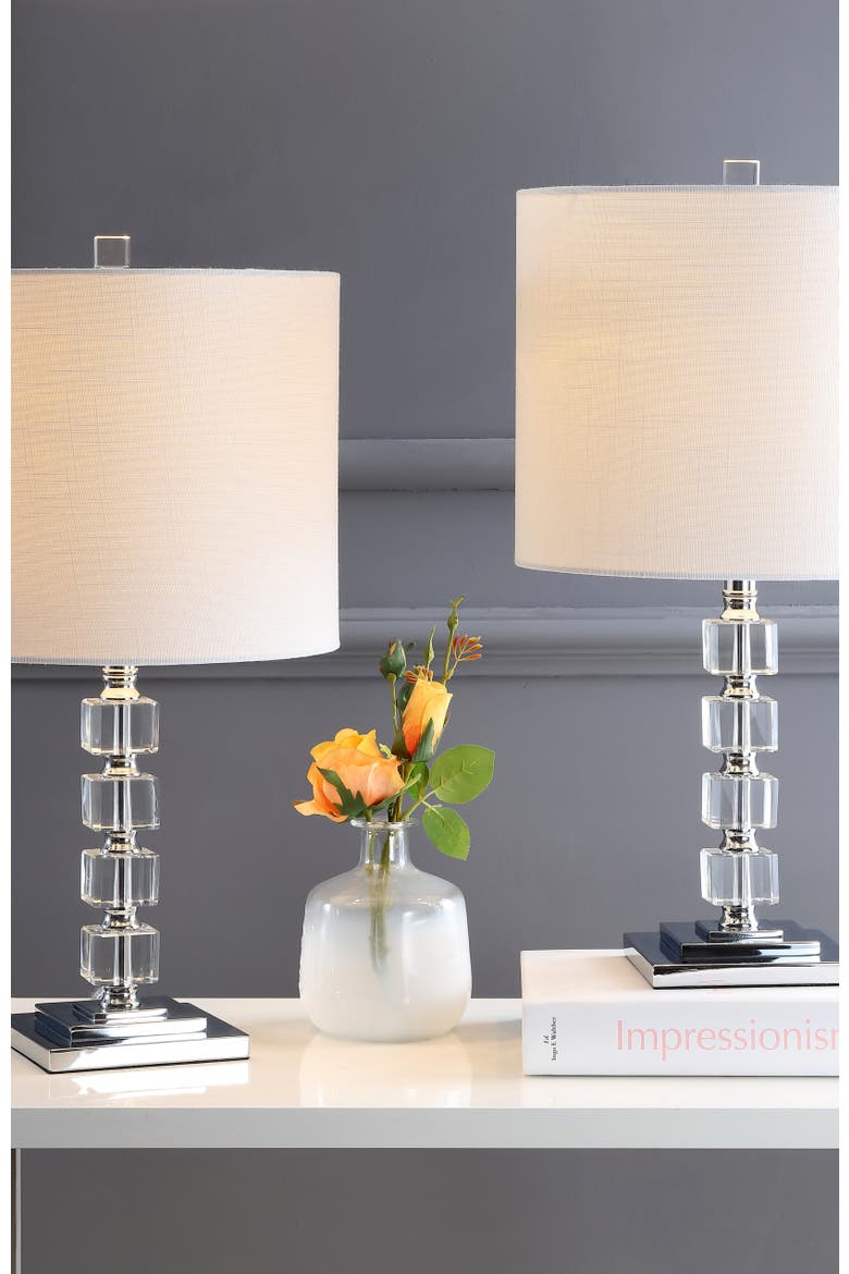 Barnard 22" LED Crystal/Metal Table Lamp, Clear, Alternate, color, Clear/Chrome