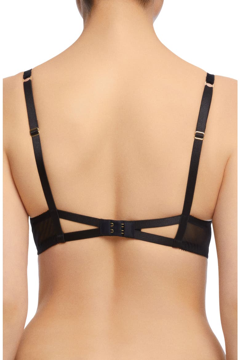 Vedette Underwire Balconette Bra, Alternate, color, BLACK