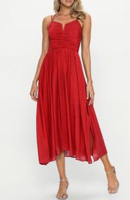 Cupshe Smocked Strappy Sleeveless Midi Dress
