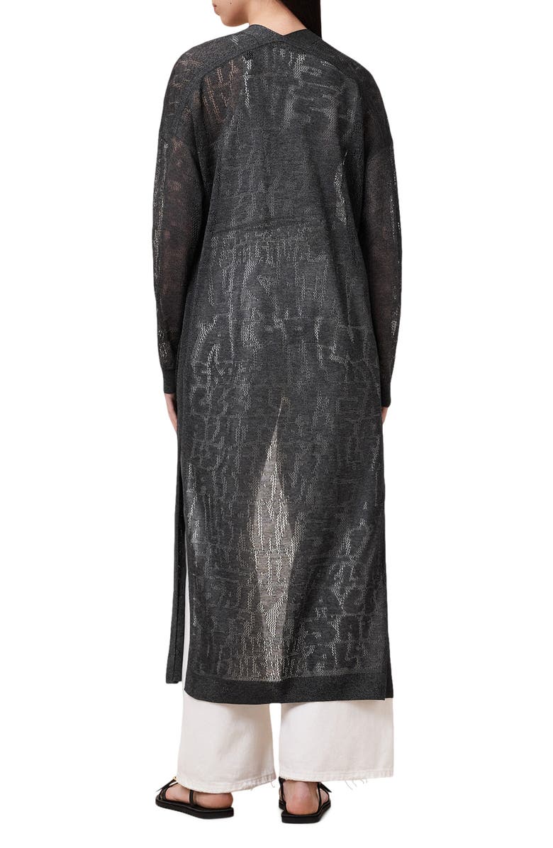 AllSaints Kaito Open Knit Longline Cardigan, Alternate, color, 