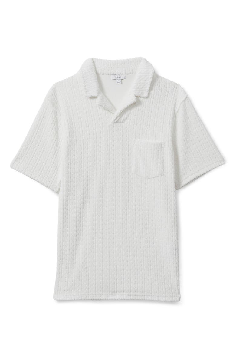 Reiss Cuba Cable Terry Cloth Polo, Alternate, color, 