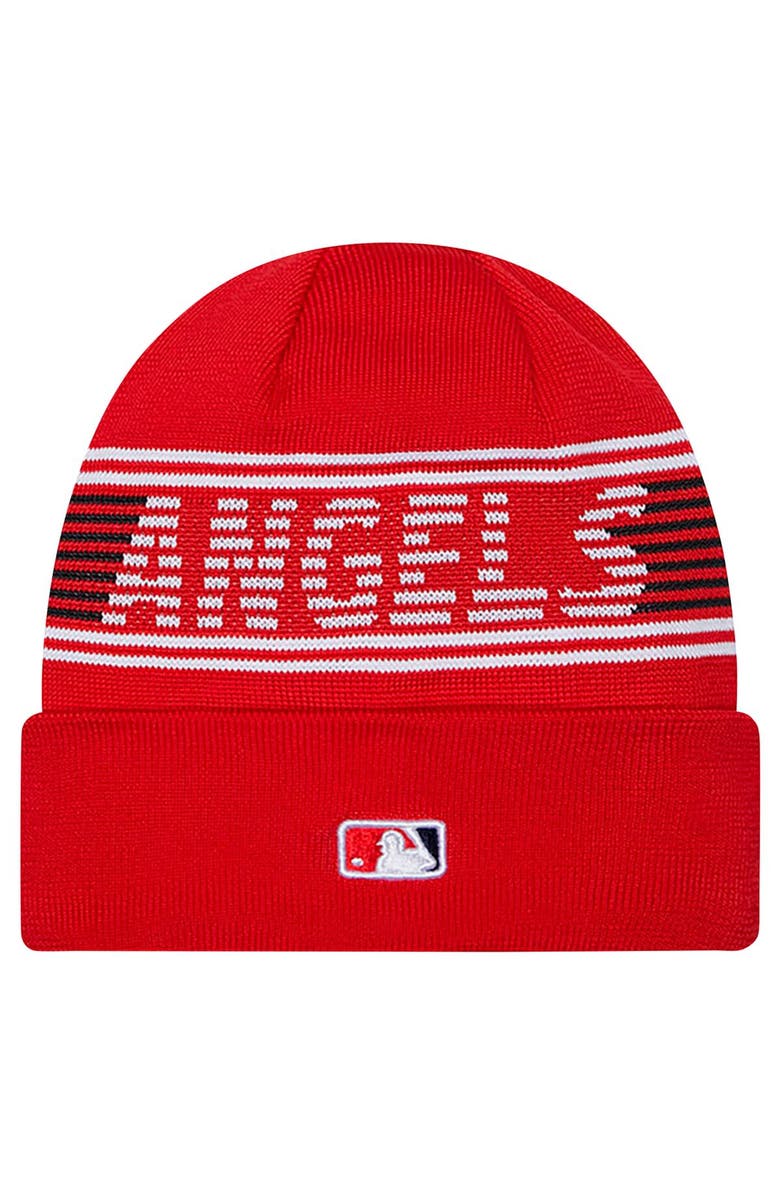 New Era Men's New Era Red Los Angeles Angels Authentic Collection Cuffed Knit Hat, Alternate, color,