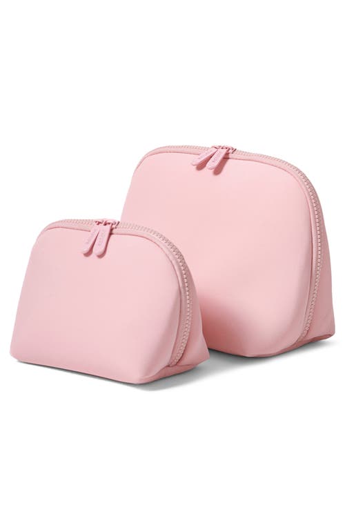 Pop Ups Brand 2-piece Neoprene Makeup Pouch Set In Pink