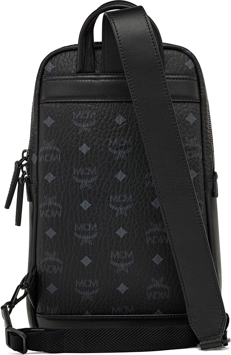 MCM Small Aren Coated Canvas Sling Bag, Alternate, color,