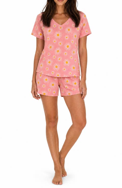 V-Neck Tee & Shorts Pajama Set