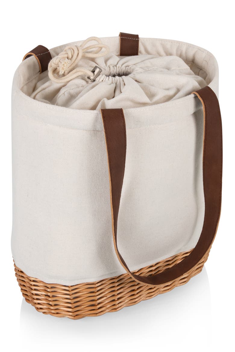 Pico Wicker & Canvas Insulated Lunch Tote Bag, Alternate, color, BEIGE
