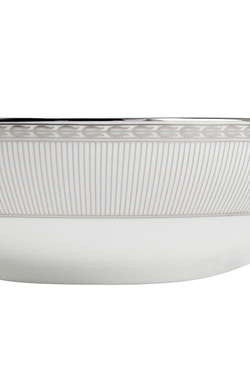 Wedgwood Silver Tonquin Bone China Cereal Bowl In White