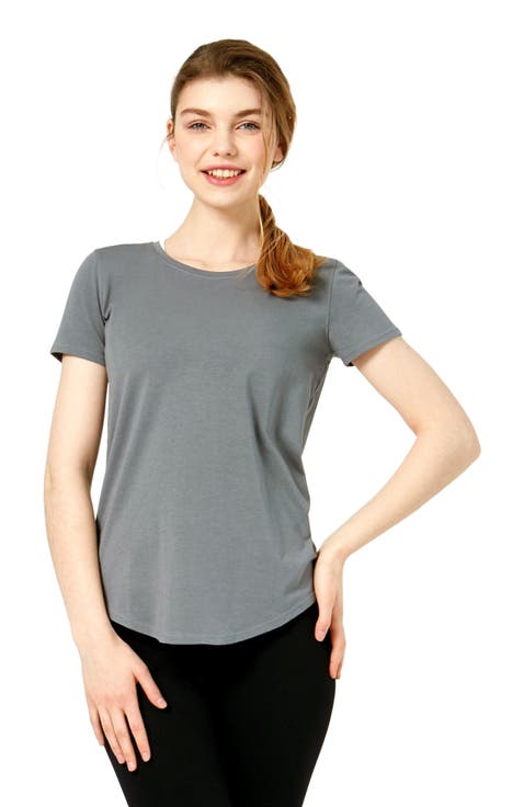 Rebody Essentials Scooped Short Sleeve Top