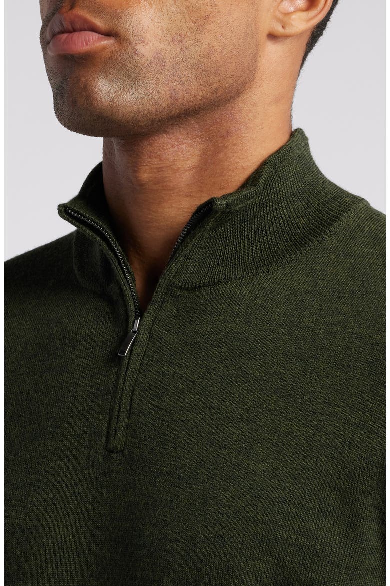 Washable Merino Quarter Zip Sweater, Alternate, color, GREEN DEPTHS
