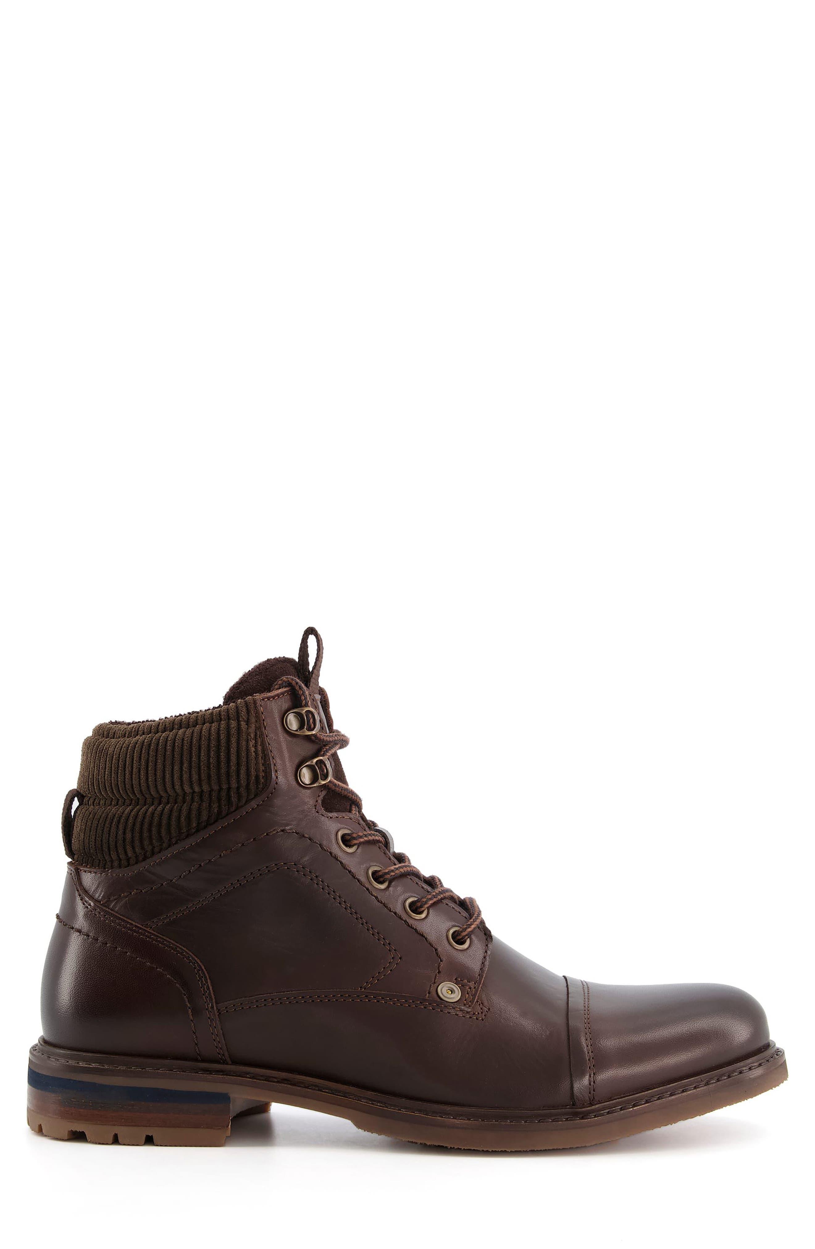 Dune London Candor Lace-Up Cap Toe Boot, Alternate, color, 