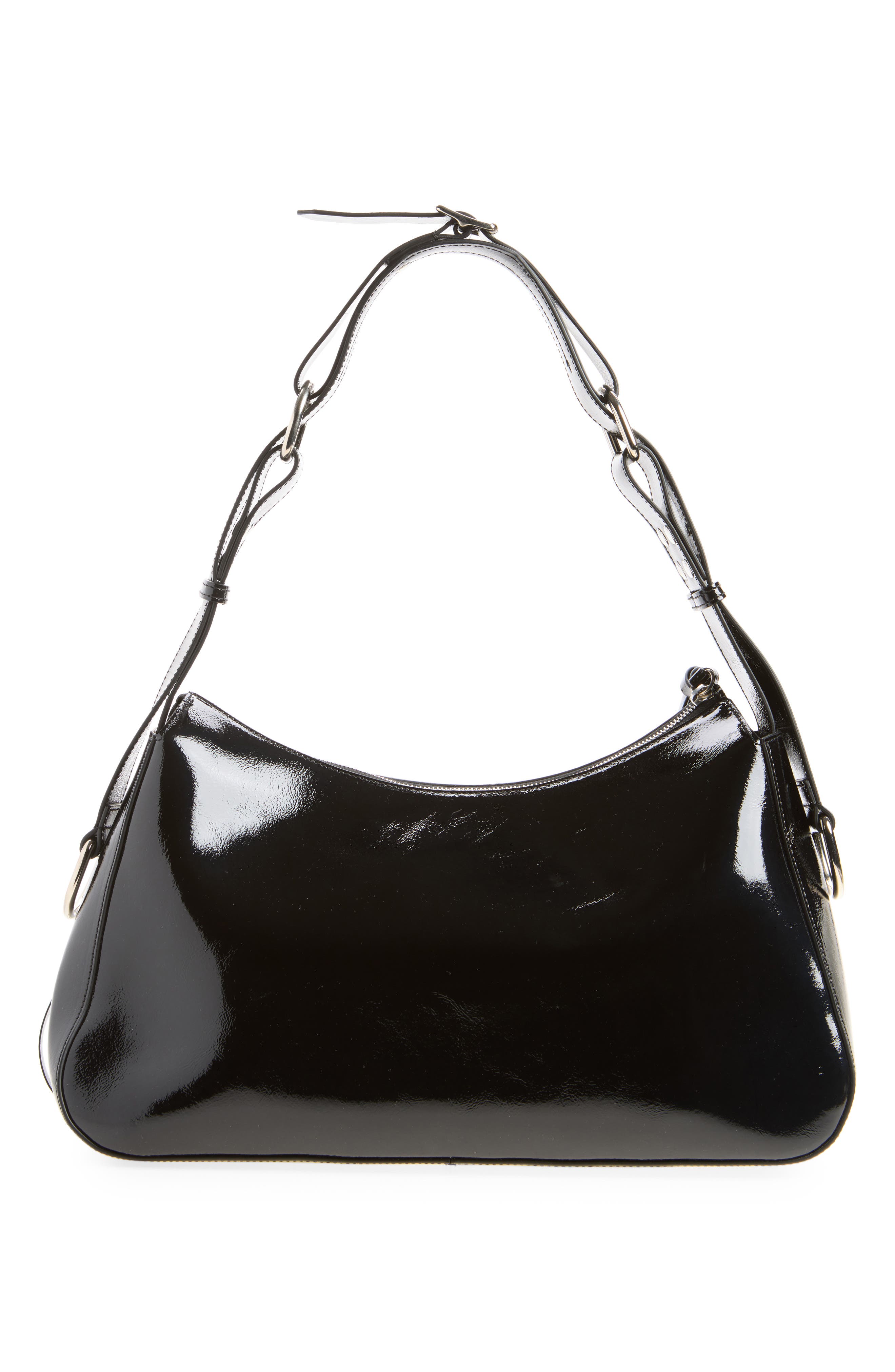 Sofia Leather Shoulder Bag, Alternate, color, BLACK