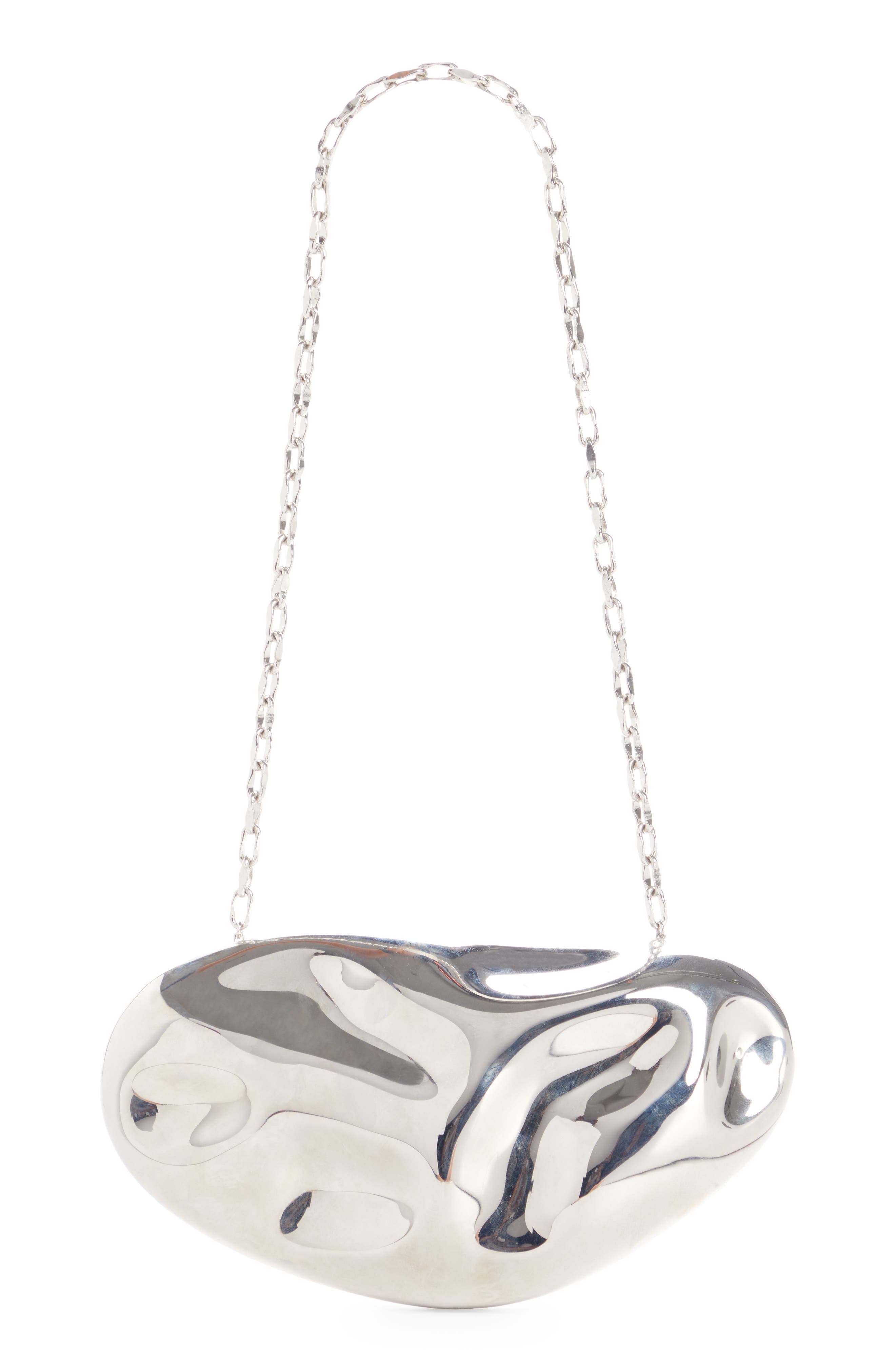 Alaïa Fluide Aluminum Clutch, Alternate, color, 