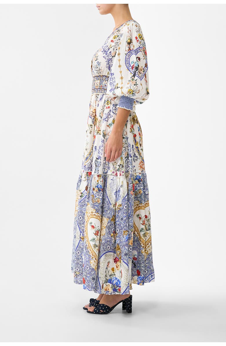 Camilla Shirred Waistband Long Dress, Alternate, color, The Pottery Parlour