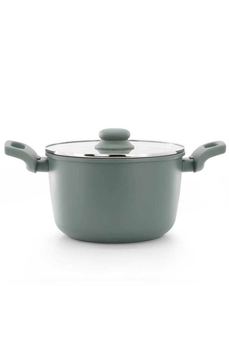 7pc Ceramic Nonstick Aluminum Cookware Set, Alternate, color, Green